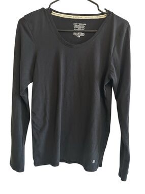Lucky Brand Black Long Sleeve Scoop Neck Top Size Medium